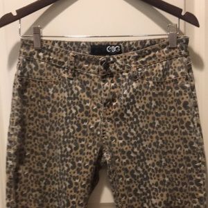 GBG Los Angeles Beige leopard animal print pants stretch no size tag